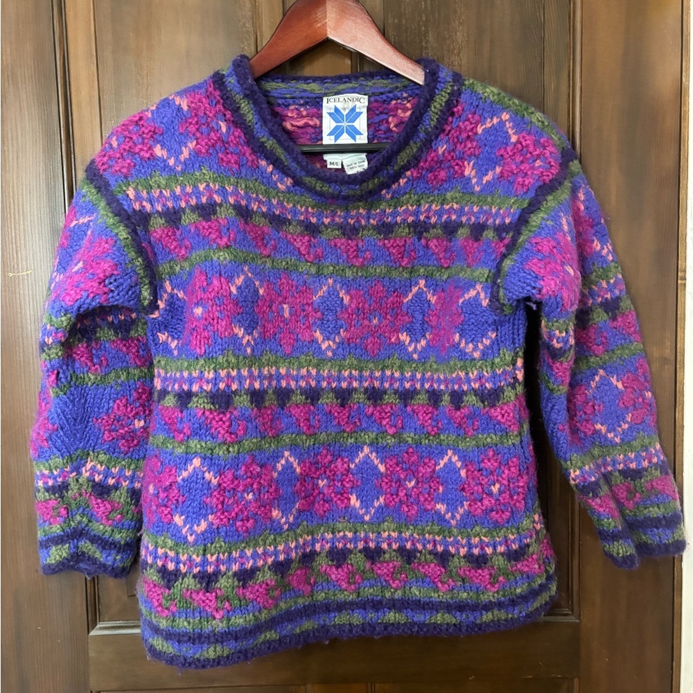 Icelandic Women's Multicolor Patterned Sweater - image 2